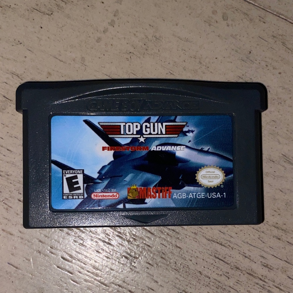 Gameboy Advance Top Gun Game, Rated E Everyone, Good Condition